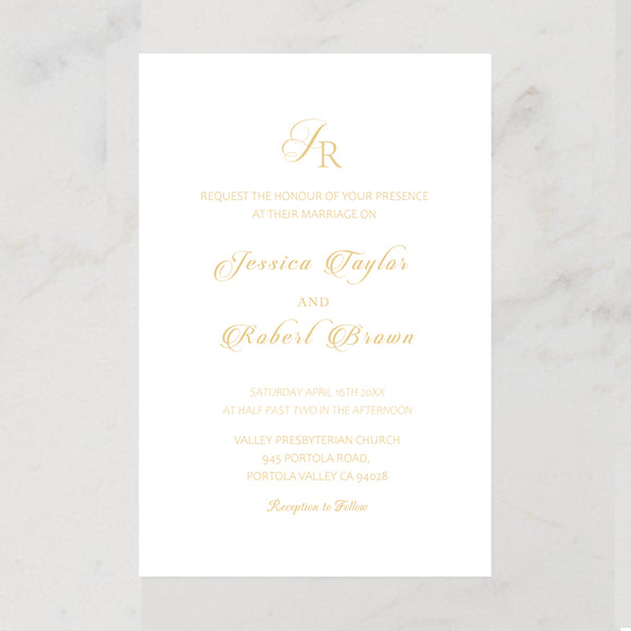 Simple Elegant Calligraphy Script Wedding Invitation CIA033