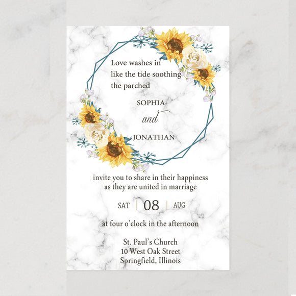 Elegant Sunflower Wedding Invitation CIA020
