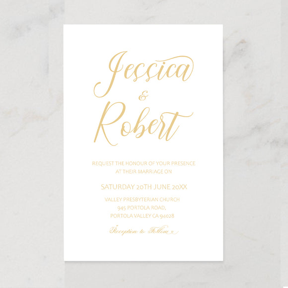 Modern Simple Minimalist Wedding Invitations CIA028