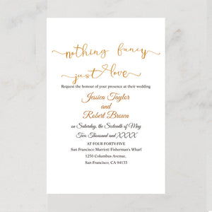 Nothing Fancy Just Love Wedding Invitation CIA030