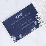Silver Glittery Laser Cut Wedding Invite with Snowflake Insert CILA024