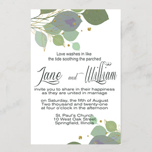 Green Leaves Wedding Invite CIA016