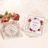 Luxury Rose Gold Glittery Laser Cut Pocket Wedding Invite CILA023