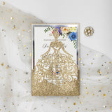  Glamorous Rose Gold Glittery Laser Cut Wedding Invite 
