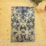 Champagne Gold Glittery Laser Cut Wedding Invite with Snowflake Insert CILA024