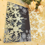 Champagne Gold Glittery Laser Cut Wedding Invite with Snowflake Insert CILA024