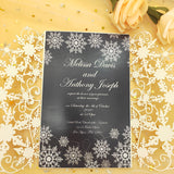 Champagne Gold Glittery Laser Cut Wedding Invite with Snowflake Insert CILA024