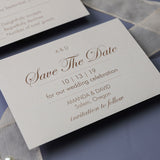 Stunning Champagne Gold Glittery Laser Cut Wedding Invitation with Classic Insert CILA064