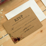 Rustic Burgundy Laser Cut Wedding Invites with Floral Kraft Paper and Belly Band CILA047